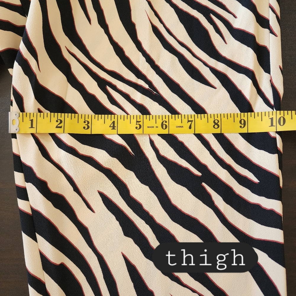 Express Black and Cream Zebra Print Cropped Pants - Picture 7 of 10